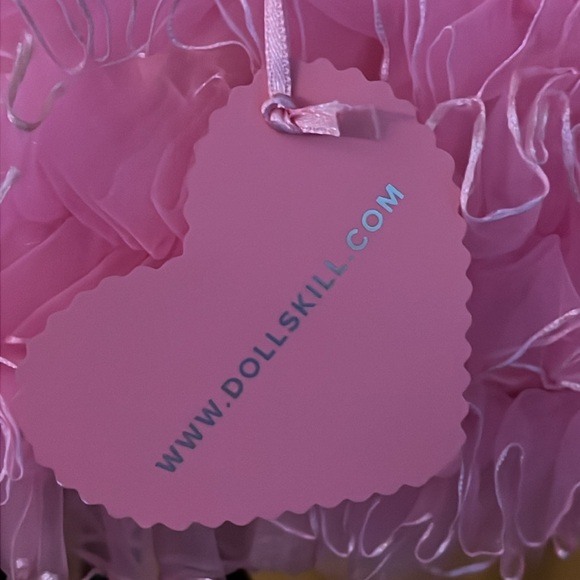 DOLLS KILL Sugar Thrillz In Your Fantasies Ruffle Tulle Crop Top - Picture 8 of 11